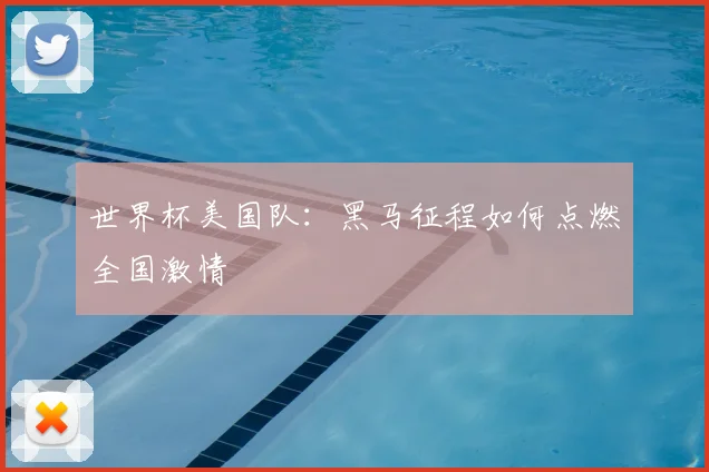 世界杯美国队：黑马征程如何点燃全国激情